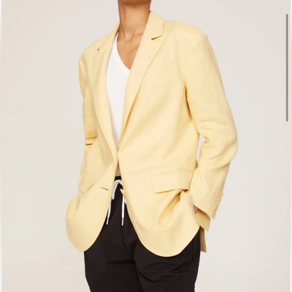 Madewell butter yellow linen blazer